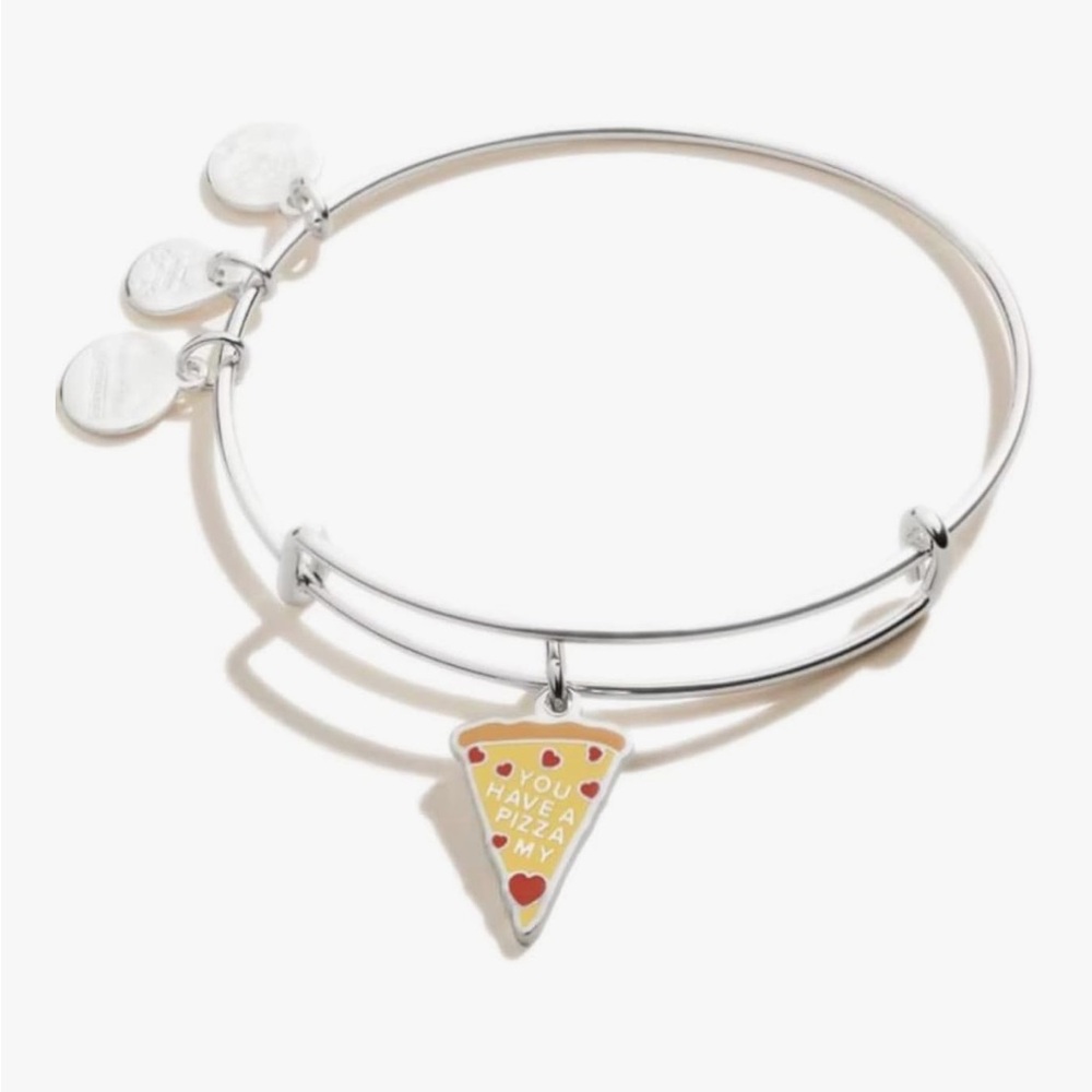 Alex and Ani Silver Pizza My Heart Expandable Bangle